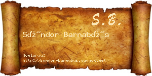 Sándor Barnabás névjegykártya
