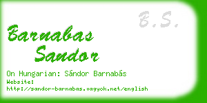 barnabas sandor business card